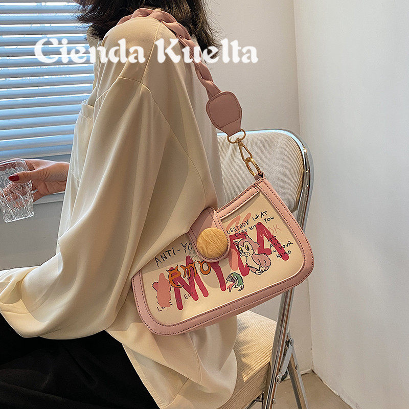 Cienda Kuelta women's bag 2021 new wave fashion 100 hitch satchel satchel with armband leather summer