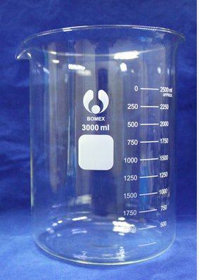 玻璃烧杯3000ml/2500ml低型烧杯/量杯 3L北玻博美BOMEX耐高温北京