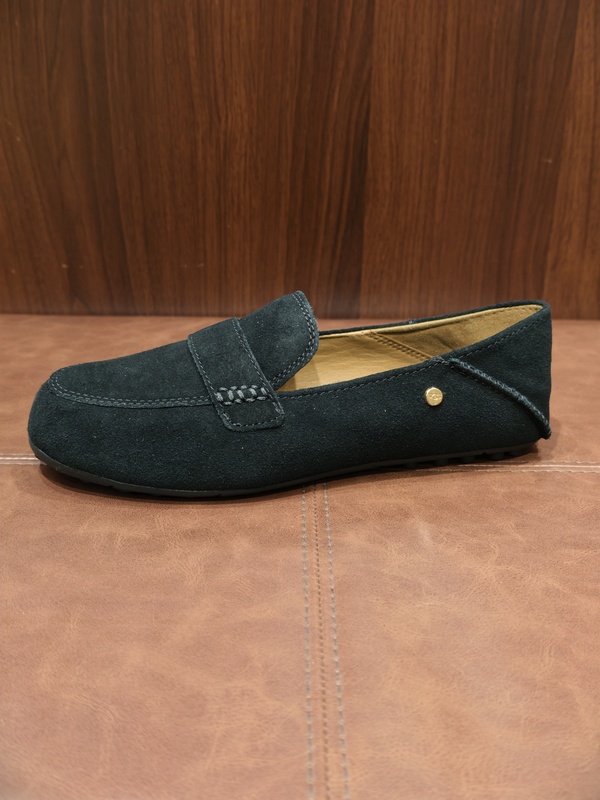 Authentic Ugg Women's Casual Comfortable Solid Color Flat Loafers with Double Insoles, Fashionable Single Shoes, Moccasins 114735