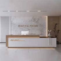 Simple modern beauty salon bar cashier company front desk organization reception desk paint hotel lobby counter