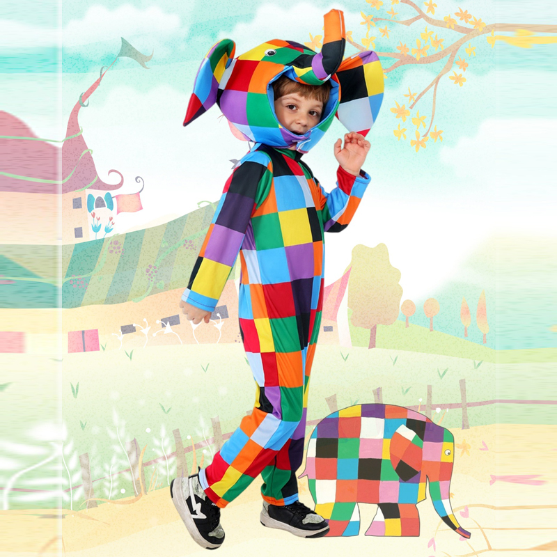 Halloween World Book Day Children's Plaid Elephant Cosplay Party Costume Performance Costume Children's Dance Costume