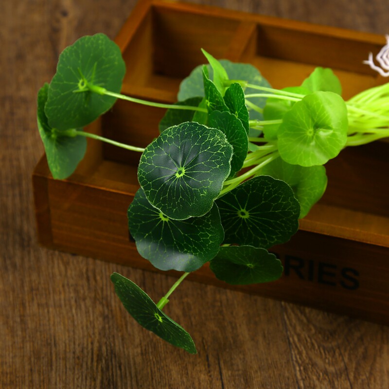 Simulation lotus leaf money grass Simulation fake bouquet green leaf copper money leaf Retro shooting photo photography props decoration