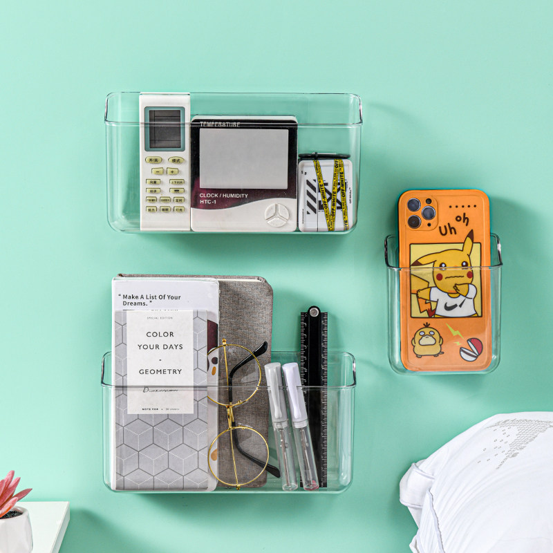 Wall-mounted storage box punch-free overall cabinet refrigerator sundries finishing kitchen plastic wrap paste hanging rack