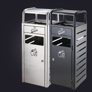 铭垧不锈钢酒店大堂商务办公楼商场带烟灰缸垃圾桶楼道方形果皮桶