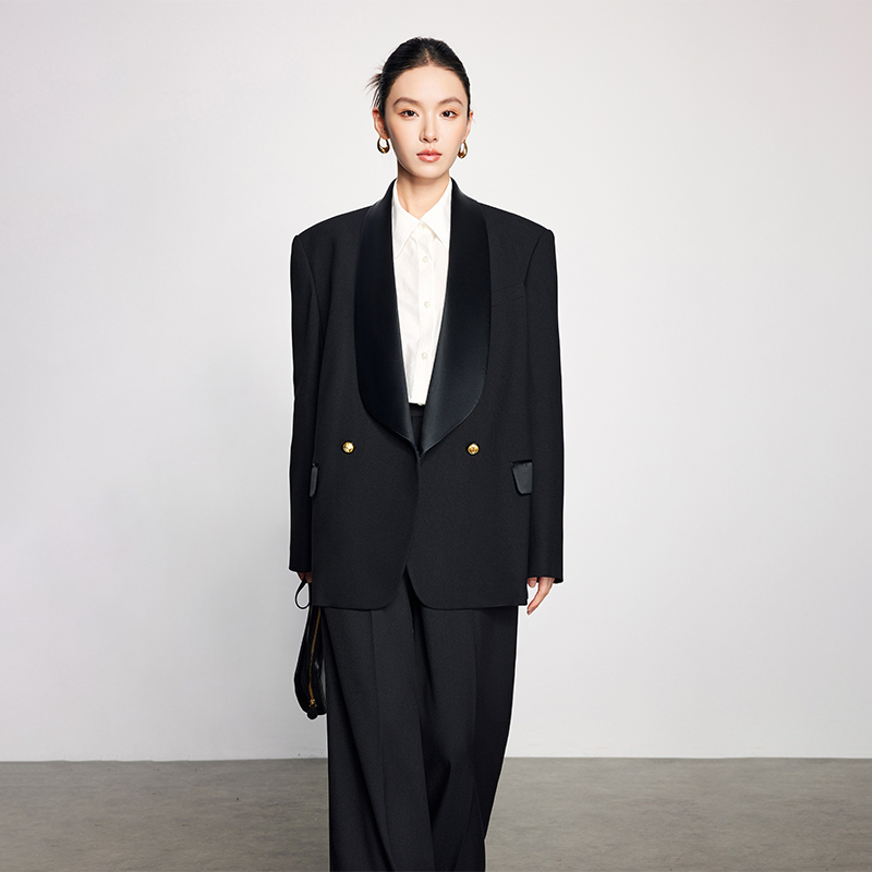 Annual Meeting Outfit with a High-End Feel, Powerful Aura of a Heroine, Suit Set for Women, Cool and Stylish, High-End Black Professional Attire