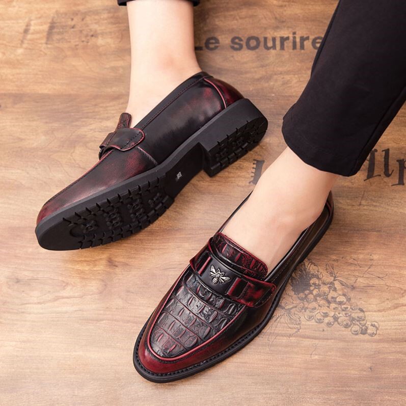 Hong Kong leather shoes men's shoes 2021 summer Xinlun trend business formal wear casual lazy one pedal Peas shoes