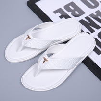 2021 summer Flip-flops leather mens slippers non-slip Korean trend Sandals sandals leather drag white men