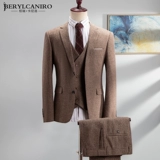 Мужской комплект, пиджак классического кроя, ретро свадебное платье в английском стиле, облегающий крой, в корейском стиле, в британском стиле