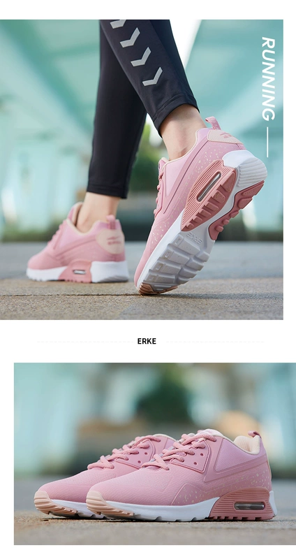 Giày chạy bộ Hongxing Erke dành cho nữ 2020 mùa xuân và mùa hè đệm khí mới không trơn trượt mùa xuân giày chạy bộ thể thao giày chạy bộ nữ - Giày chạy bộ