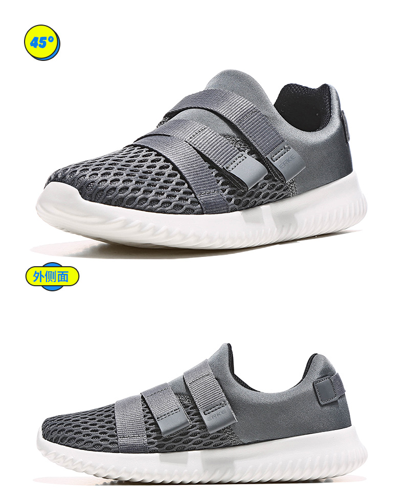 Giày dép trẻ em Hongxing Erke cho bé trai giày trượt ván mùa hè 2019 bé trai lớn không có giày Velcro sneakers - Giày dép trẻ em / Giầy trẻ giày thể thao trẻ em đẹp