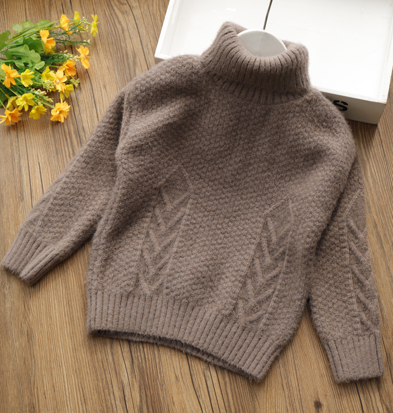 Children's turtleneck sweater Korean version all-match boys and girls winter pullover sweater baby solid color bottoming sweater