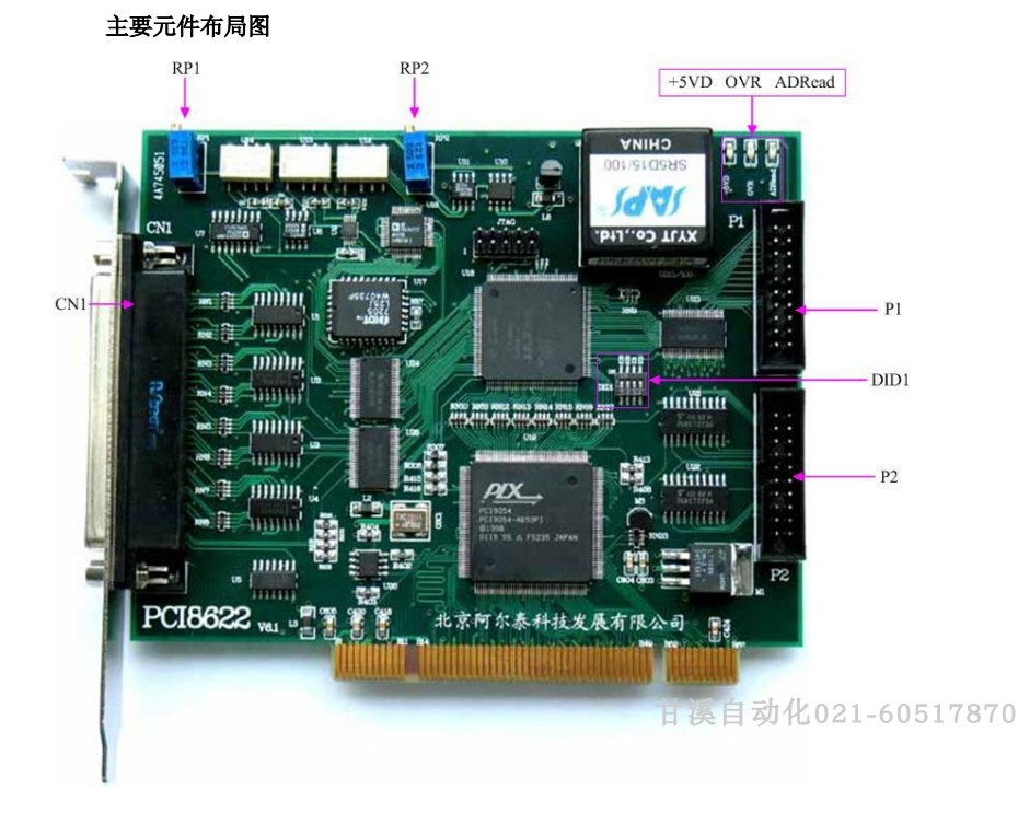 PCI bus data acquisition card PCI8622 Altai 16-bit 32-way 250K sampling 32-way DIO