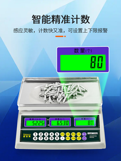 Bailuns Electronic Scale, Accurate Industrial Counting and Weighing Electronic Scale, 3kg, 6kg, 15kg, 30kg, Point Counting Scale, 0.1g
