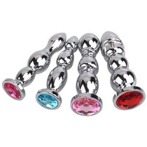 Metal long anal plug back expansion toys pull beads back court plug anal plug adult sex toys alternative toys