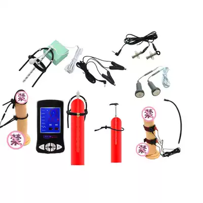 Electric shock pulse physiotherapy masturbation device male penis ring ring horse eye female breast clip massager SM alternative toy abuse Yang