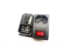 AC power socket SS-8B-2 with safety belt four-pin red light switch three-in-one all copper 10A250V