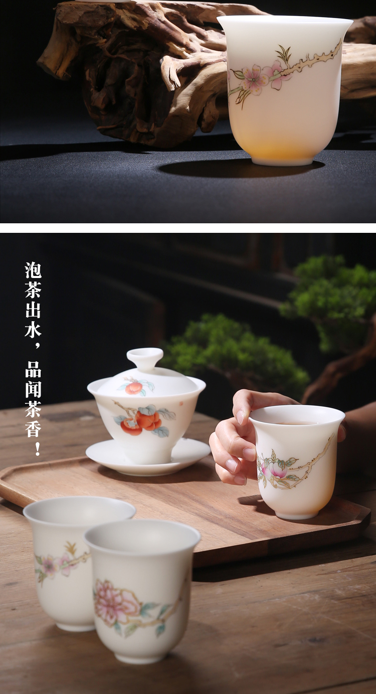 Dehua porcelain remit'm white porcelain hand - made paint high tonic excessive penetration in com.lowagie.text.paragraph sample tea cup hand - made master individual single cup of tea
