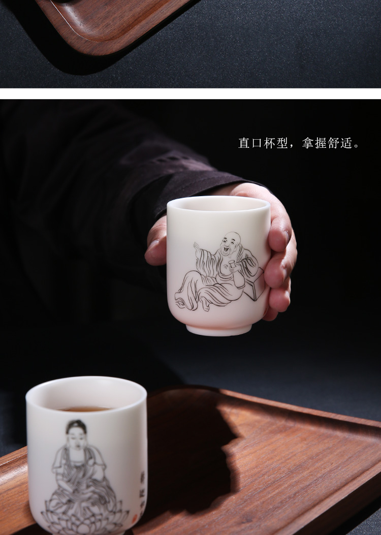 The Product porcelain sink white porcelain tea masters cup personal, kung fu tea cups hand - made medicine mountain but yanyan zen tea cup