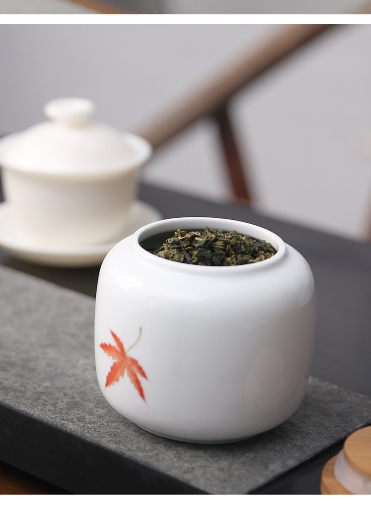Porcelain sink bamboo cover by patterns ceramic POTS moistureproof storage jar airtight household bamboo caddy fixings cover the custom