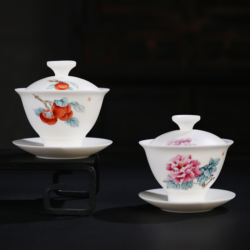 The Product white porcelain porcelain remit only three tureen hand - made ceramic large household tea cups kung fu tea set a single use