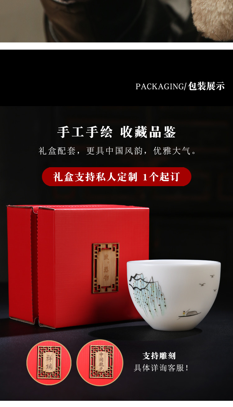 The Product porcelain sink masters cup single see colour sample tea cup white porcelain pure manual hand - made ceramic cups kung fu tea cup