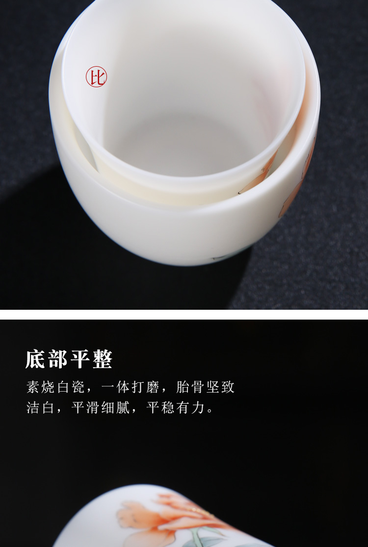 The Product single CPU dehua porcelain sink cup padding thin white porcelain, ceramic masters cup manual hand - made tea tea cup