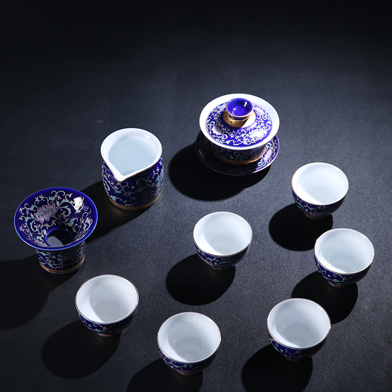 The Product of jingdezhen porcelain remit gathers up flowers suit pastel rolling tureen the see colour white porcelain tea tea set manually