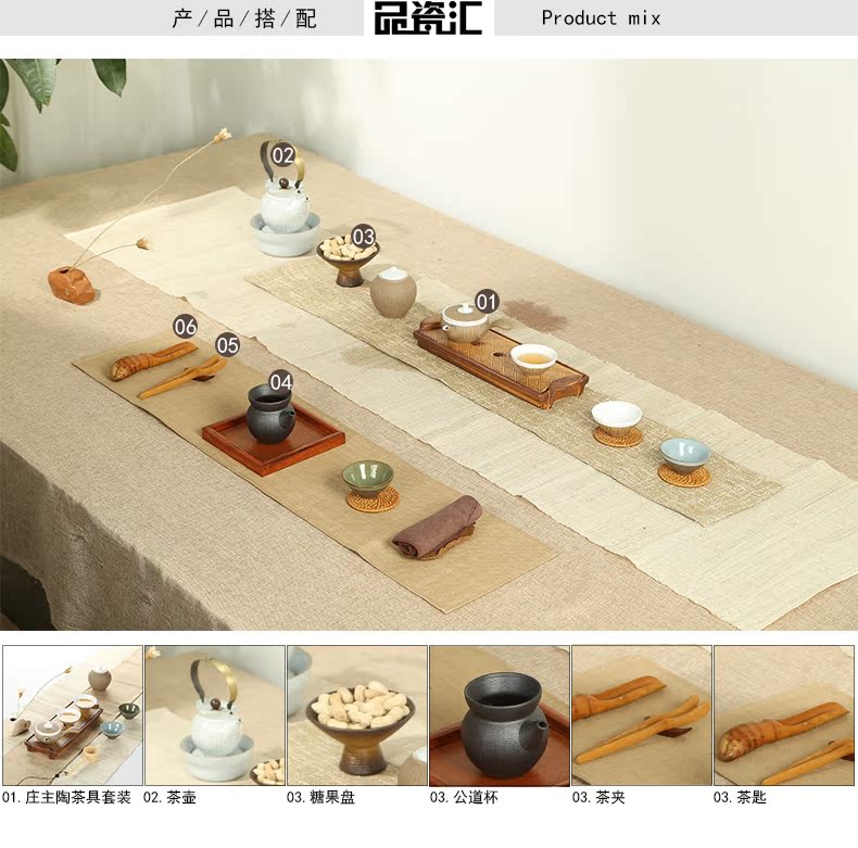 Porcelain sink thickening tea towel cotton tea towel water imbibition kung fu tea tea sets tea cloth accessories