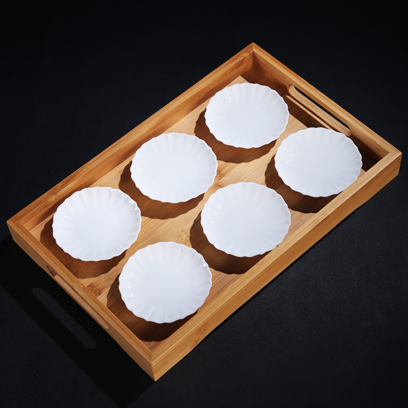 Chinese style tea quality porcelain remit heart disc small snack plate dry fruit tray ceramic plate candy plate teacup pad the nut plate