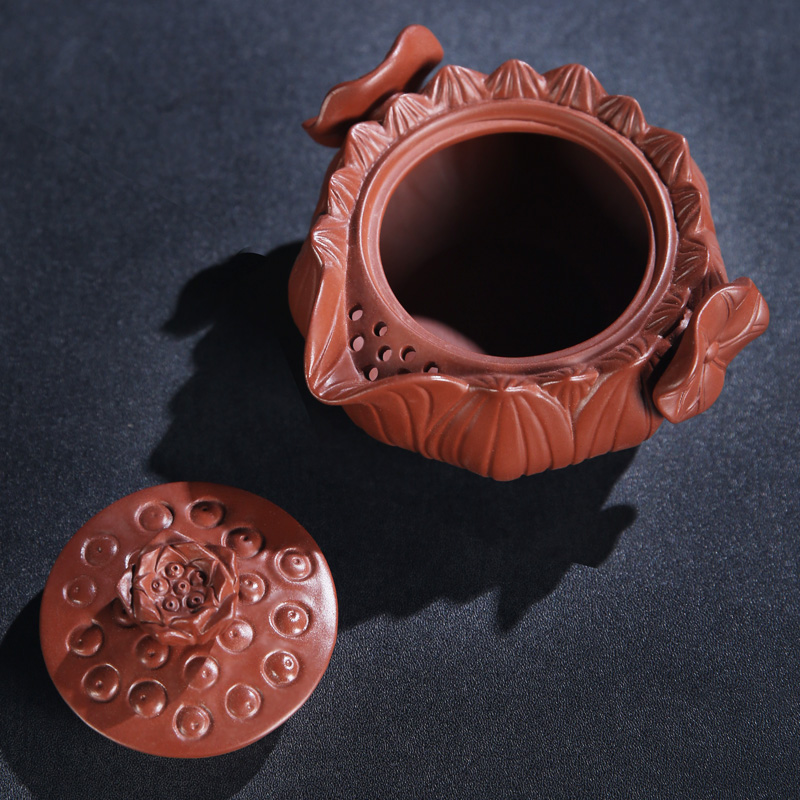 The Product porcelain send violet arenaceous buddhist lotus crack cup tour zen tea set suit portable BaoHu dry terms plate of red mud teapot