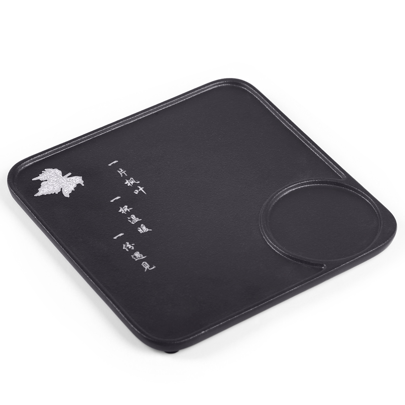 The Product porcelain sink dry terms square black pottery kung fu tea tray zen tea service office portable coarse ceramic tea tray