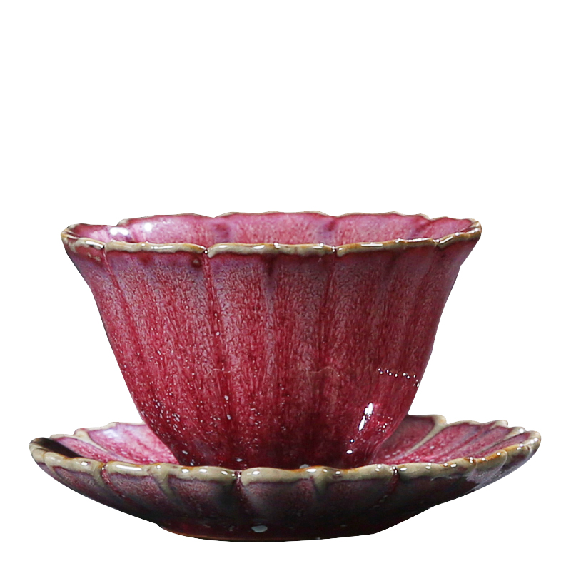 The Product flower - like teacup variable glaze porcelain sink fambe masterpieces masters cup ceramic cup mat gift box package