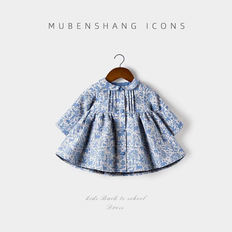 Mubenshang Girls' Autumn Dress 2026 New Baby Vintage Dress with Elegant British Style Doll Collar Coat Mubenshang Girls' Autumn Dress 2026 New Baby Vintage Dress with Elegant British Style Doll Collar Coat