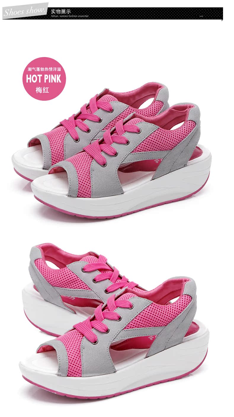 2018 dép mùa hè mới breathable sneakers phụ nữ casual dày dưới rocking giày giày của phụ nữ Hàn Quốc bãi biển dép dép dép sandal