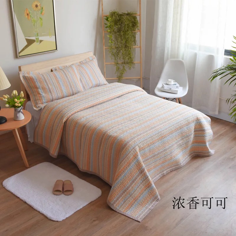 Tấm chăn bị sốc bông giặt sợi bông ba mảnh trải giường bộ ga trải giường everon
