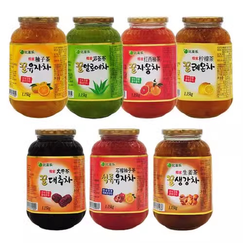 Korean Byd Honey Grapefruit Tea 1150g*2 Bottles of Aloe Vera Lemon Jujube Jam Fruit Tea Beverage Drink