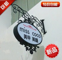 New European-style wrought iron commercial LED acrylic light box Shop billboard signboard Coffee milk tea bar light box