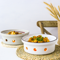 Hotel ceramic hand-painted dry pot plate Candle heating insulation with stove plate Chinese restaurant hotel tableware Soup plate