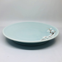 Food utensils High foot plate Round dish plate Hotel ceramic fried rice plate Western plate Chinese tableware