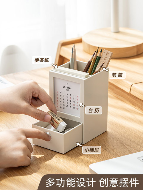 2026 Creative Pen Holder Desk Calendar 2025 New Desktop Small Calendar Ornament Event Notepad Planner 2026 Planner Mini Calendar High School Entrance Exam Countdown Reminder Card