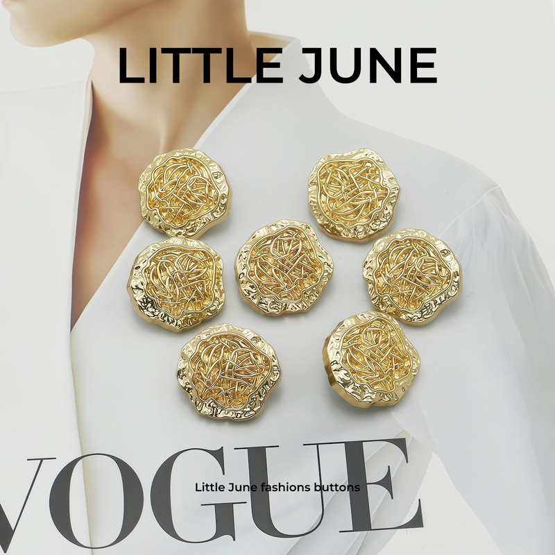 Golden Vintage-Style Metal Buttons for Leather Jackets, Coats, Sweaters, and Cardigans Decorative Buttons and Accessories