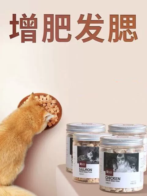 yee đồ ăn nhẹ cho thú cưng cho chó đông lạnh khô gà thịt cá hồi dinh dưỡng vỗ béo lông mang mèo bibimbap thức ăn cho mèo con - Đồ ăn nhẹ cho mèo