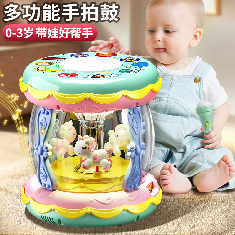 Baby Toys Handmade drums Baby 6 months 12 Young children 0 1 year 8 Early education Puzzle Music Trojan Beats Beat drums-Taobao