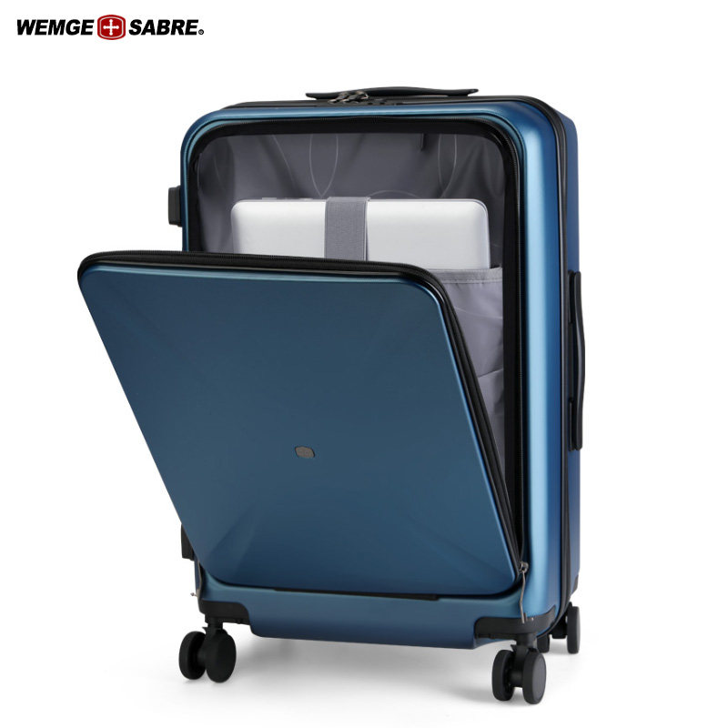 Swiss Army knife front open cover suitcase Women small 20 inch Business Lalever box Men's side Kaiden case suitcase
