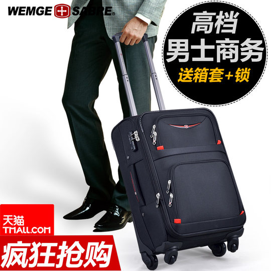Swiss Army Knife Universal Wheel Trolley Box Oxford Cloth Box Travel Luggage Suitcase Canvas Men's Boarding Box 20 Inches