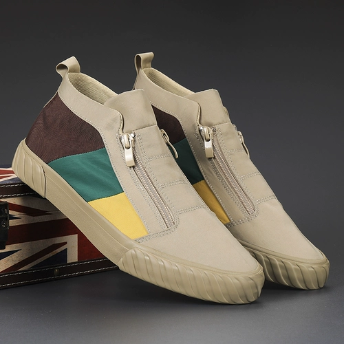 2021 новая летняя мужская повседневная обувь, кроссовки, парусиновые туфли с высоким берцем, мужская обувь, универсальная модная обувь в корейском стиле, старая пекинская тканевая обувь.