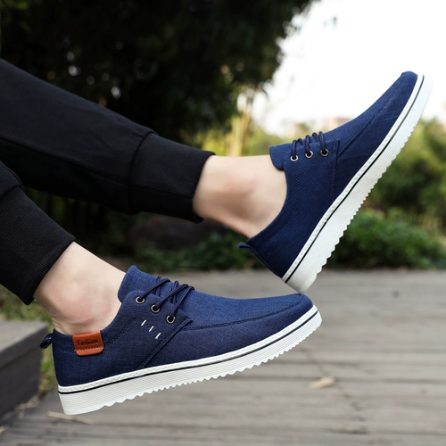 Летняя обувь, повседневная обувь, мужская парусиновая обувь, старая пекинская тканевая обувь, мужская дышащая льняная обувь 45, обувь большого размера 46