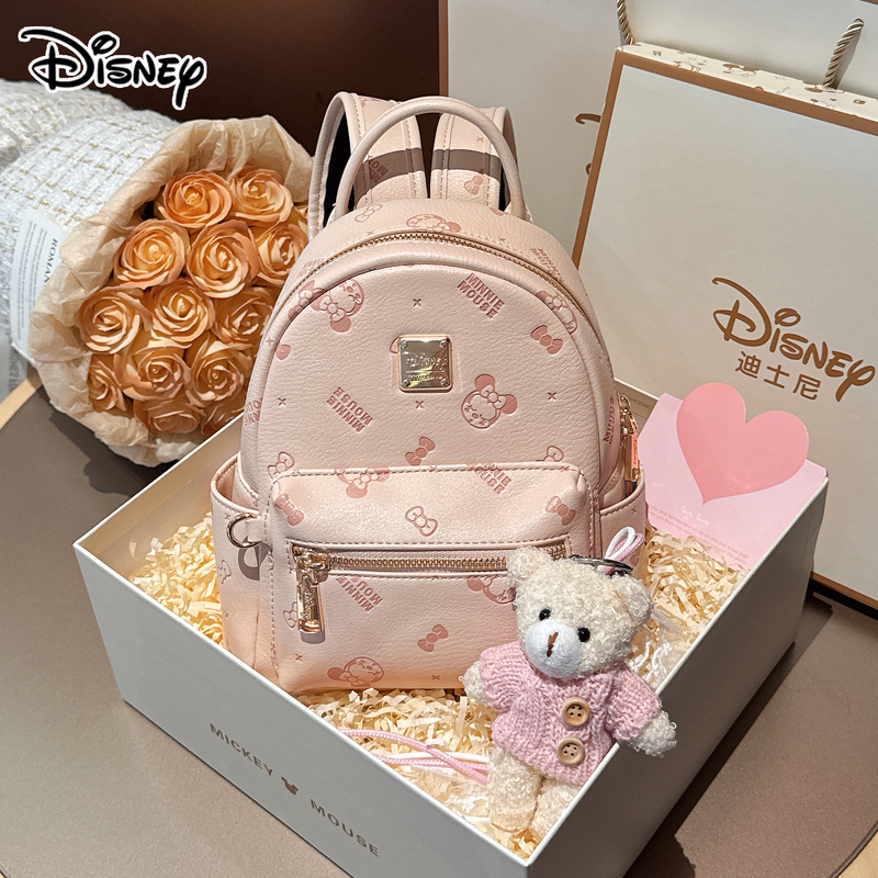 Disney Minnie Butterfly Backpack Women's School Bag High-End Luxury Niche Birthday Gift for Women Practical
