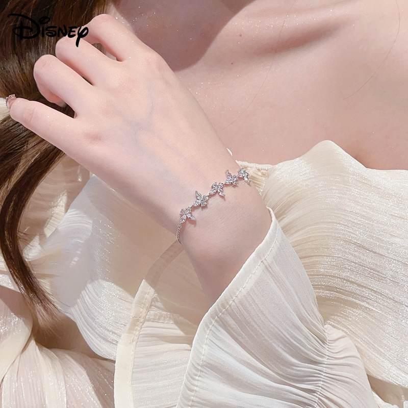 Disney Butterfly Bracelet for Women 2026 New Model Women's Light Luxury Niche High-End Exquisite Silver Jewelry for Girls