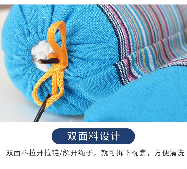 Gối massage cổ tử cung, gối đậu nành, gối đậu nành, vỏ kiều mạch, gối cổ, gối hình trụ, nam và nữ, gối cổ, cột sống cổ - Gối gối cao su non kymdan
